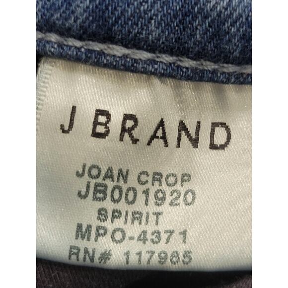J. Brand Joan Crop Jeans Women's 27 High Rise Wide Leg Raw Hem Stretch Denim - Picture 12 of 12